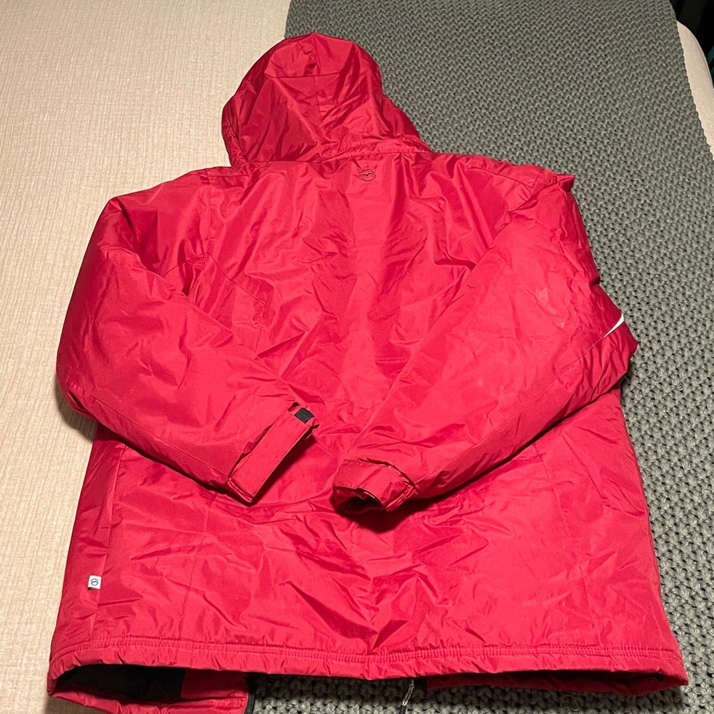 Red Puffer Jacket with double zipper revealing inner shell jacket - Picture 12 of 12